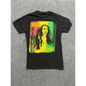 bob marley t shirt size small zion black short sleeve crew neck